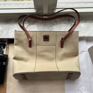 Dooney & Bourke Tote -Top Zippered Close - Pebble Grain Leather in Color:  Bone